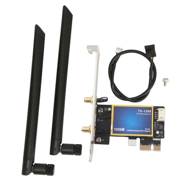 Riousery 1200Mbps PCIe WiFi Network Card Adapter with Bluetooth 4.0, Dual Band 2.4G/5G Wireless Network Interface Card for Desktop PCs (7.87 inches / 20 cm)