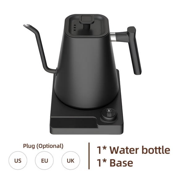 Riousery 1200W Electric Gooseneck Kettle, 1.0L / 33.82oz Matte Black Pour Over Coffee Kettle with NTC Precision Temperature Control and Smart 24-Hour Keep Warm Function (US Plug 110V)