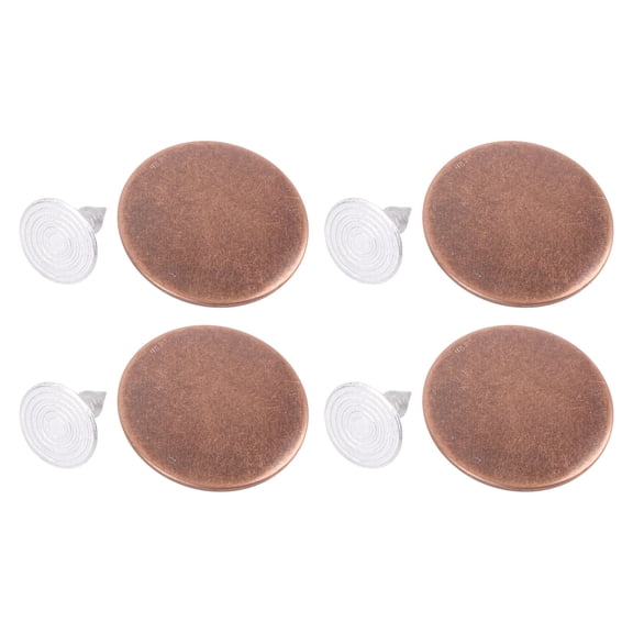 Riousery 125 Sets 17mm / 0.67in Red Bronze Metal Pants Buttons Smooth Finish Thread Rivet Fasteners with 2.5x8mm Pointed Aluminum Screws for DIY Sewing Garment Repair