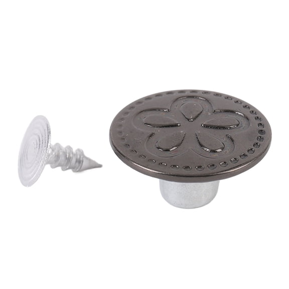Riousery 125 Sets Pants Buttons 17mm / 0.67in 5 Petal Flower Pattern Cap Pointed Screw Combo Thread Rivet Buttons[cite: 1]
