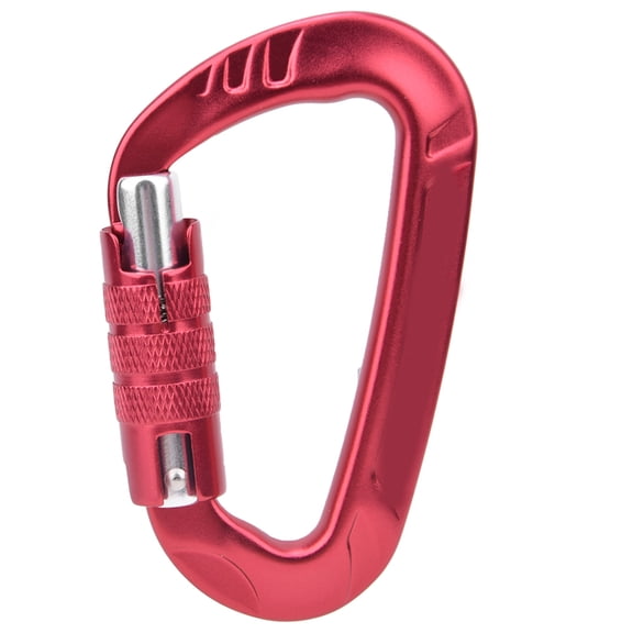Riousery 12KN D-Shaped Buckle Carabiner Clip for Outdoor Camping Hiking, 7075 Aerospace Aluminum, Auto Lock System, Heavy Duty Accessory, 3.1 x 1.8 inches / 8 x 4.6 cm, Red