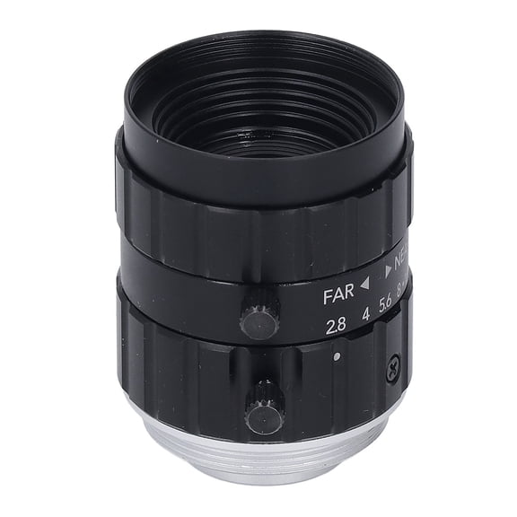 Riousery 12MP C Mount Lens 2/3 Inch 25mm Focal Length F2.8 Aperture High Resolution Low Distortion Wide Angle Industrial Lens for Cameras Black