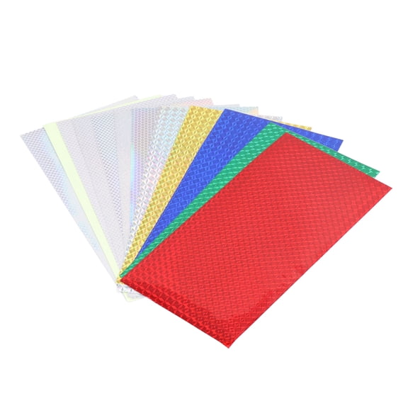 Riousery 12Pcs Fishing Lure Stickers Mixed Color Laser Adhesive Film Refit Material Luminous Decor (7.87 inches / 20 cm)