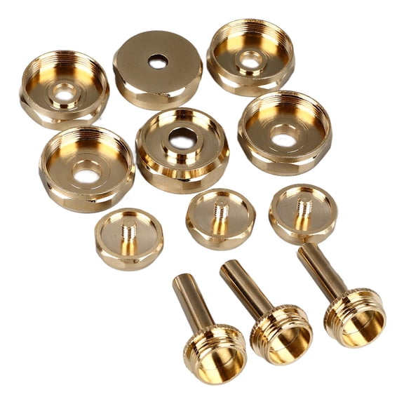 Riousery 12Pcs Trumpet Accessories Metal Replacement Kit Brass Valve Instrument Upper Lower Covers Connecting Rods Finger Buttons Complete Set, 3.94 x 2.76 x 0.79 inches / 10 x 7 x 2 cm