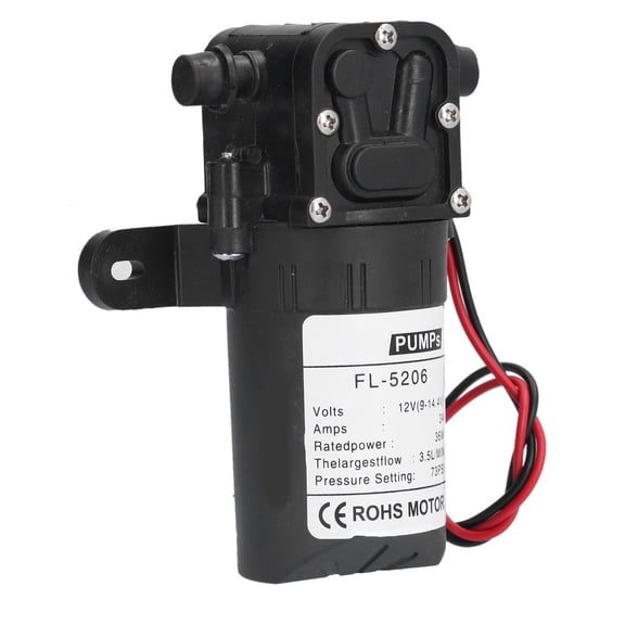 Riousery 12V 36W Straight Tube Diaphragm Water Pump 73PSI 3.5L/Min Agricultural Electric Sprayer Accessory for Garden Irrigation and Pools, High Pressure DC Pump (4.9 x 3.7 x 2.4 inches)