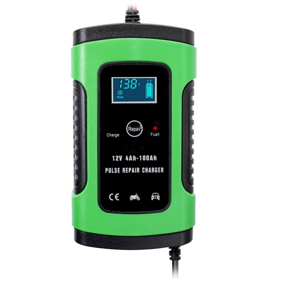 Riousery 12V 6A Car Battery Charger Intelligent Fast Power Charging Pulse Repair Fully Automatic Maintainer with Digital LCD Display (5.91 inches / 15 cm)