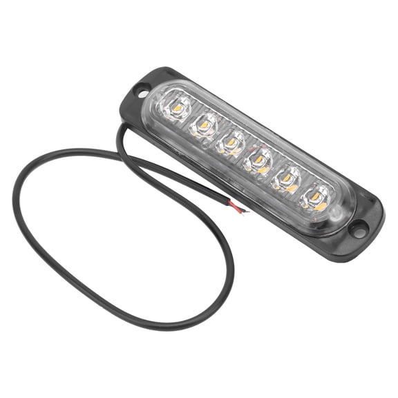 Riousery 12V 6LED Side Marker Light Warning Signal Lamp, Normally On Yellow Lighting for Truck Car Motorcycle