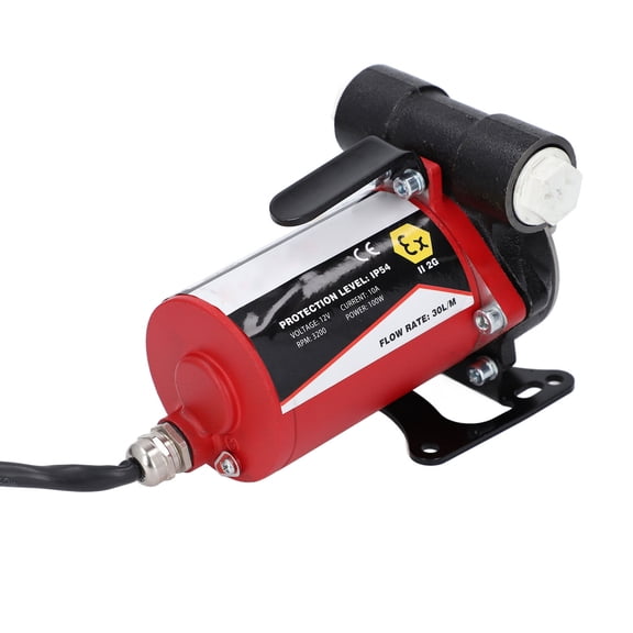 Riousery 12V Gasoline Pump 30L/m Self Priming Oil Transfer Pump (9.06 inches / 23 cm) with Switch for Automotive Diesel Kerosene Extractor