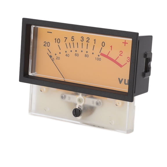 Riousery 12V High Accuracy VU Meter Header DB Audio Level Panel Meter with Warm Backlight for DIY Recording Studio and Home Car Audio Ammeter Upgrades (1000UA 50Ω, 3.1 x 2.4 x 1.8 inches)