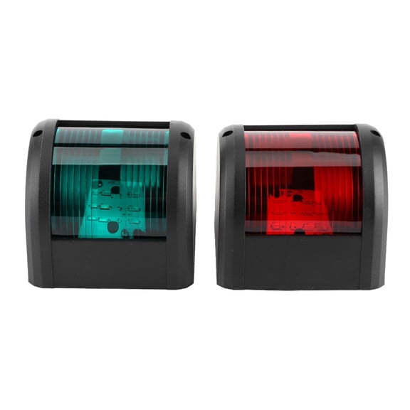 Riousery 12V LED Navigation Light Waterproof Green Starboards Red Port Side Lamp for Marine Boat Yacht Black Shell Universal Fit 7.48 inches / 19.0 cm Deck Illumination Replacement Equipment