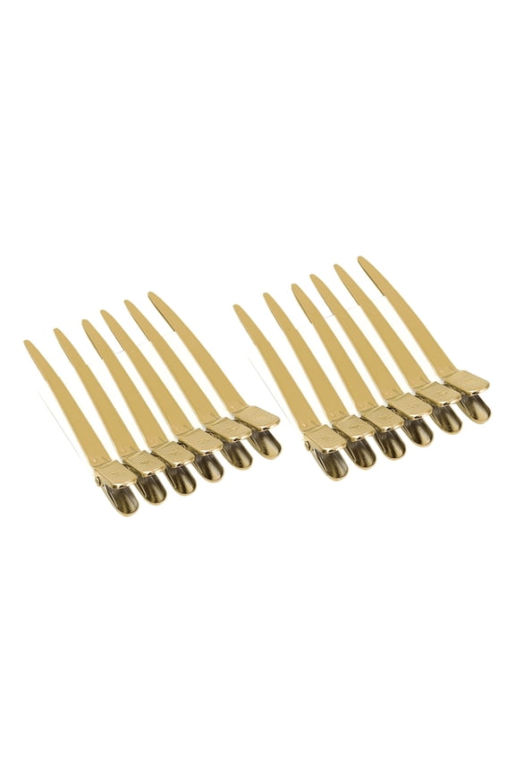 12pcs/Box Hair Styling Clips Hairdressing Salon Sectioning Hairpins Gold (3.5 inches / 9 cm)