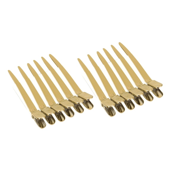 Riousery 12pcs/Box Hair Styling Clips Hairdressing Salon Sectioning Hairpins Gold (3.5 inches / 9 cm)