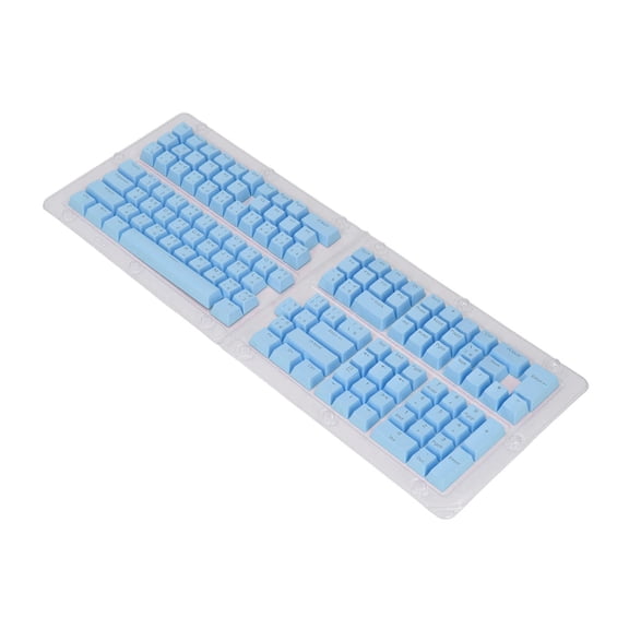Riousery 132 Keys Thai Keycaps Set ABS OEM Height Translucent DIY Keyboard Replacement for 61 62 64 68 84 87 104 108 Mechanical Keyboards, Complete Customization Kit, Blue