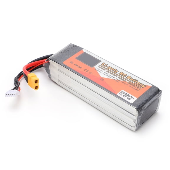Riousery 14.8V 5000mAh 40C 4S XT60 Plug LiPo Battery High Performance Replacement Power Pack for FPV Racing Drone, RC Quadcopter, Helicopter, and Car Accessories (5.4 x 1.7 x 1.4 inches)