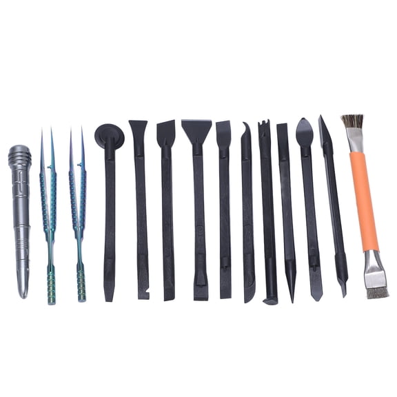 Riousery 14 Pcs Electronics Repair Tool Kit Spudger Screen Breaker Brush Tweezers Set for Mobile Phone PCB Solder, Length 11.02 inches / 28 cm