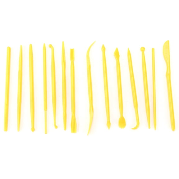 Riousery 14 Pieces Plastic Clay Sculpting Tools Set, Durable Double-Ended Modeling Accessories for Pottery Ceramics Craft Projects (5.9 inches / 15 cm)