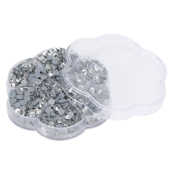Riousery 1440Pcs Hot Fix Rhinestones Glass Flat Bottom Transparent White DIY Accessories for Clothing Shoes Nail Art Embellishments Pack (10 inches / 25.4 cm)