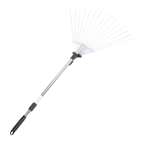 Riousery 15 Teeth Adjustable Leaf Rake, Retractable Expandable Stainless Steel Lawn Yard Garden Rake (83 inches / 210.8 cm)