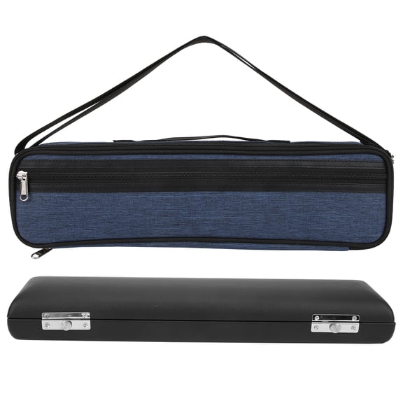 Riousery 16-Hole Flute Case Bag, Protective Cover with Carry Handle, Oxford Cloth and Artificial Leather Accessories, Black