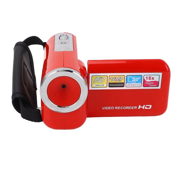 Riousery 16MP 1080P Video Camera HD 16X Digital Zoom USB Digital Camera Video Recorder with 2 Inch / 5.08 cm Rotation Screen, Perfect for Travel Memories and Vlogging Experiences Red