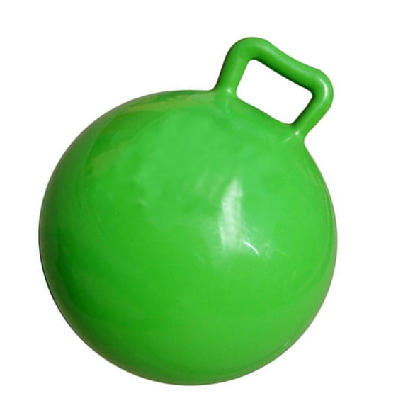 Riousery 17.32in Pure Color Inflatable Bouncing Ball Kids Jumping Hop Ball with Handle for Adults Children Exercise Toy, Green