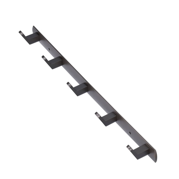 Riousery 17.72 inches / 45 cm Wall Mount Aluminium Alloy Coat Towel Hook Gray 5 Hooks Heavy Duty for Kitchen Bathroom Bedroom