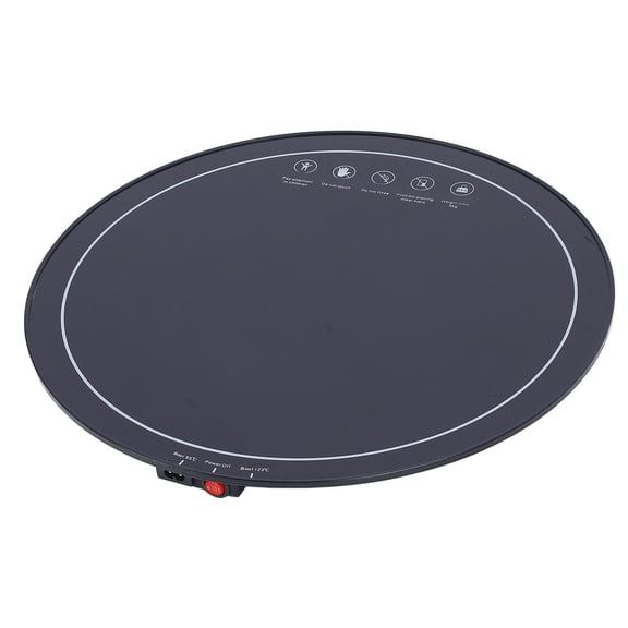Riousery 18.1 Inch Electric Warming Tray Round Smart Thermostat Food Warmer for Parties Buffet Gatherings 18.1 Inch / 46 cm Large Food Warming Mat for Home Kitchen Restaurants EU Plug 220V 200W