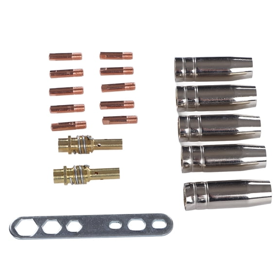 Riousery 18-Piece MIG Welding Torch Consumables Contact Tip Protection Nozzle Set for MB15 15AK Welding Machine, High-Quality Copper Replacement Accessory Kit for Precision Welding Applications