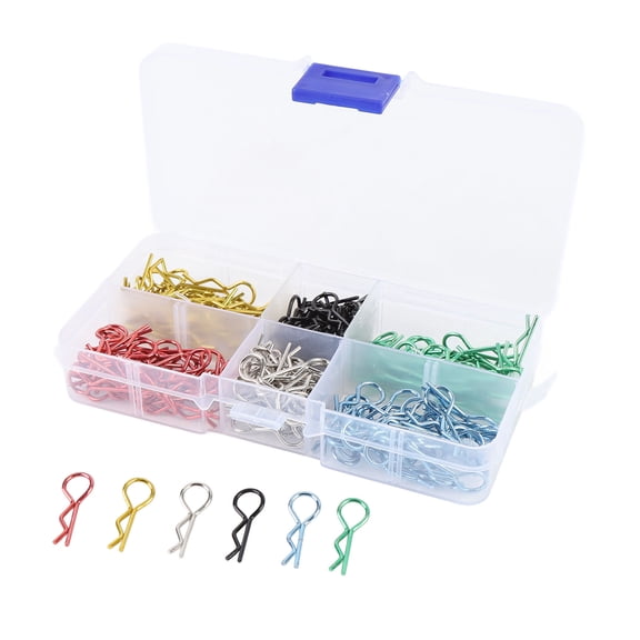 Riousery 180pcs RC Car Body Clips Colorful Anti Deformation Metal R Shaped Pins Set for 1/10 1/12 Scale Remote Control Vehicle Models Replacement Parts Universal Fit
