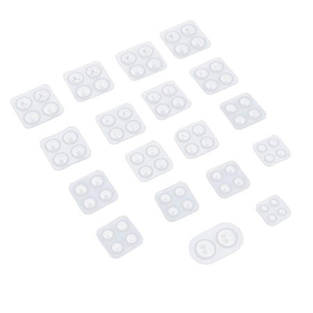 Riousery 18pcs Silicone Resin Molds Set Soft Elastic DIY Making Molding for SD Doll Eyes Decorative Handicrafts, Clear Craft Molds for Epoxy Casting (5.51 inches / 14.00 cm)