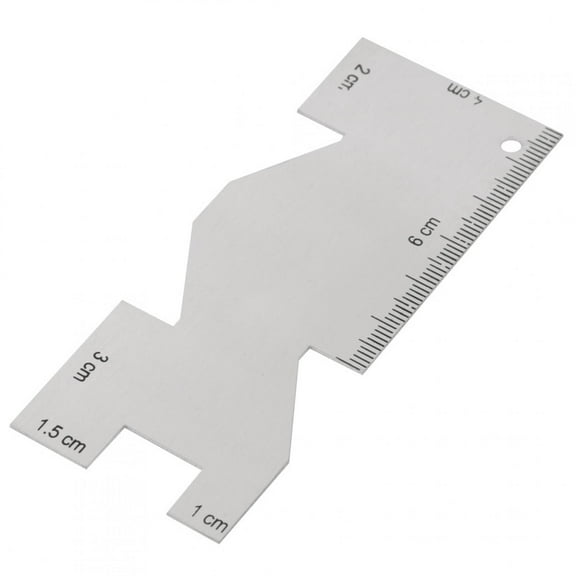 Riousery 1Pcs Metal Measuring Gauge Quilting Ruler Sewing Tool Accessory, Silver, 3.9 inches / 10 cm