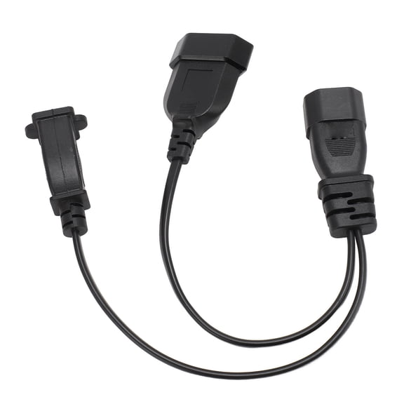 Riousery 1ft IEC320 C14 Male to 1-15R EU4.0MM Female Power Cable Y Splitter Power Plug Cord 220V Splitter Adapter Cable Cord 1 foot / 30 cm Black