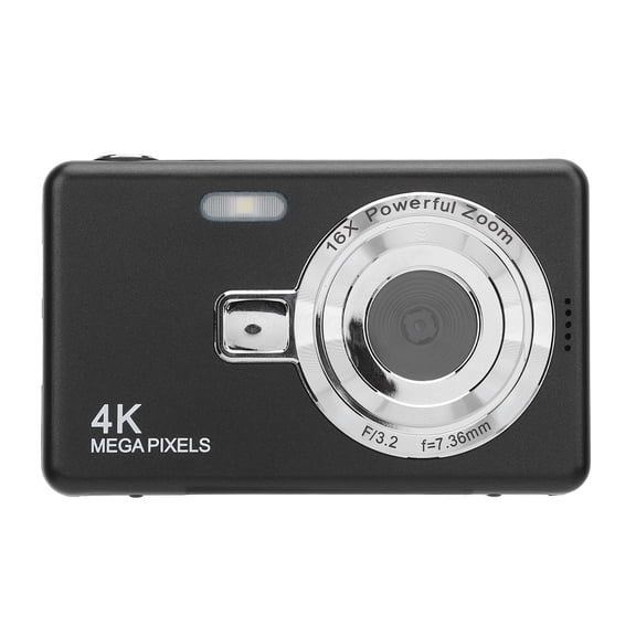 Riousery 2.4 inch / 6 cm 4K Digital Camera 50MP Anti Shake 16X Zoom Video Camera with Fill Light 64GB Memory Card Included for Beginners Teens Students Christmas Gift