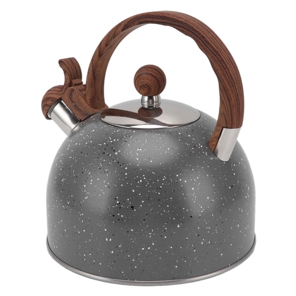 Riousery 2.5L / 2.64 Qt Capacity Stainless Steel Whistling Stovetop Tea Kettle Water Boiling Teapot with Heat-Resistant Handle for Everyday Use Essential Kitchen Cookware Grey