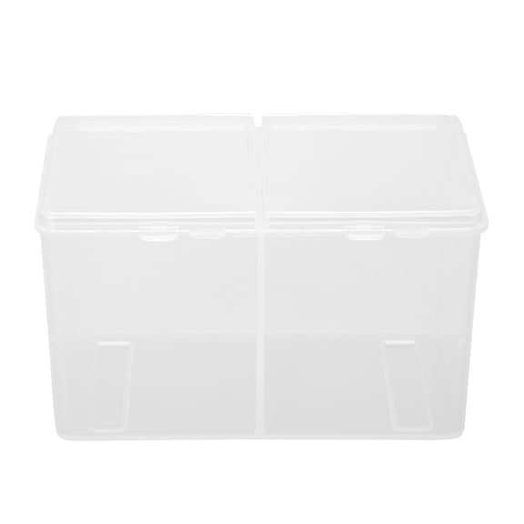 Riousery 2 Grids Clear Acrylic Cotton Pads Swabs Container, Nail Polish Glitter Powder Organizer Storage Box for Beauty Accessories, Makeup Tools Display Holder (13 cm / 5.12 inches)
