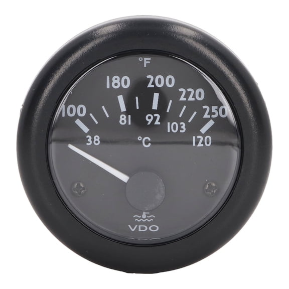 Riousery 2-Inch (52.00 mm) Engine Water Temperature Gauge, 12V High Accuracy Front Waterproof Meter for Diesel Generator Marine Automotive Interior Replacement Part, Black