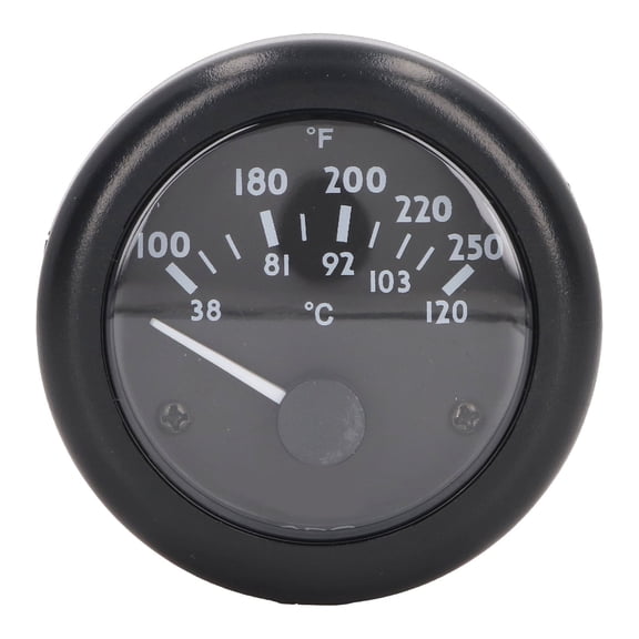 Riousery 2-Inch (52.00 mm) Engine Water Temperature Gauge, 24V High Accuracy Front Waterproof Meter for Diesel Generator Marine Automotive Interior Replacement Part, Black
