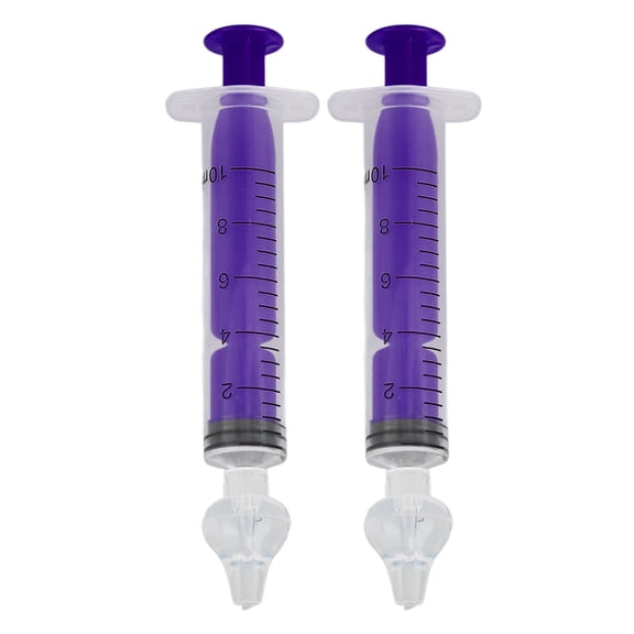 Riousery 2-Pack Baby Nasal Aspirator, 10ml / 0.34 oz Silicone Syringe Nose Cleaner, Reusable Infant Nasal Rinsing Device for Congestion Relief, Purple