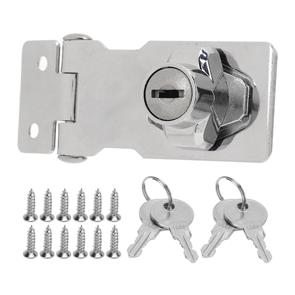 Riousery 2 Packs 2.5 Inches (6.35 cm) Keyed Hasp Lock Twist Knob Zinc Alloy Safety Hasp Latch for Drawers Mailboxes Cabinet Doors Anti-theft Hardware Accessories for Home Security