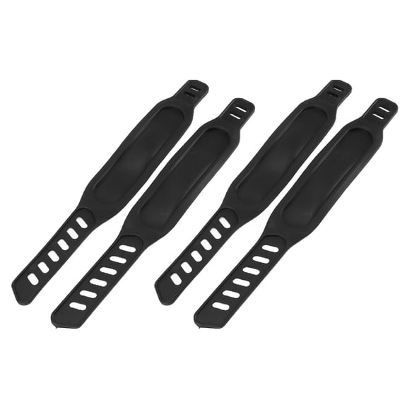 Riousery 2 Pair Universal Exercise Bike Pedal Straps, Adjustable Length Replacement Foot Pedal Straps for Indoor Stationary Bicycles & Home Gym Cardio Workouts, Heavy-Duty PVC Material, Black