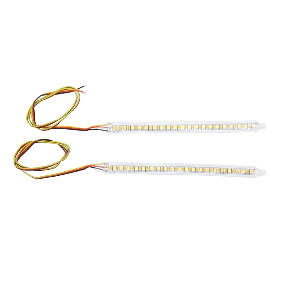 Riousery 2 Pcs 12V Side Mirror Turn Signal Lights 5.51 inches / 14 cm Rear View LED Strip Warning Indicator Universal Fit Automotive Clearance Marker Reflector DOT Compliant White Yellow Streamer