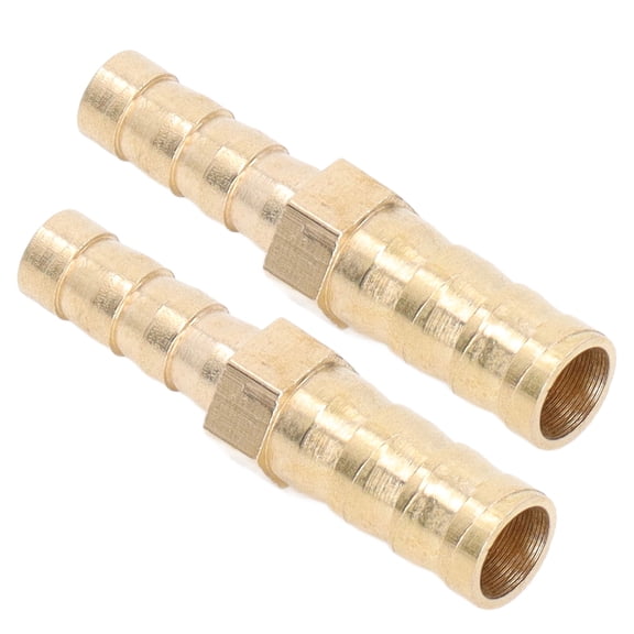 Riousery 2 Pcs Barbed Fitting Splicer Brass Hose Barb Reducer Hex Reducing Barbed Connector 5/16 inches (8mm) to 1/4 inches (6mm) For Plumbing Repairs