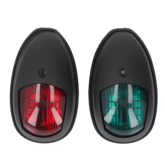 Riousery 2 Pcs LED Boat Navigation Light Green Starboard Red Port 1NM Visibility IP66 Waterproof Marine Boat Bow Lights DC12-24V Black for Sailing and Fishing Vessels