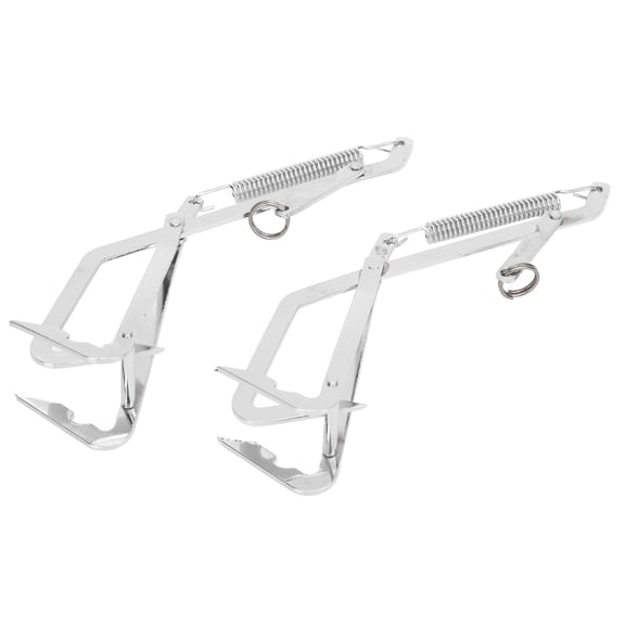 Riousery 2 Pcs Seafood Grabber Stainless Steel Grabbing Tools for Catching Crabs Pike Predatory Fish Double Hook 7.48 inches / 19 cm