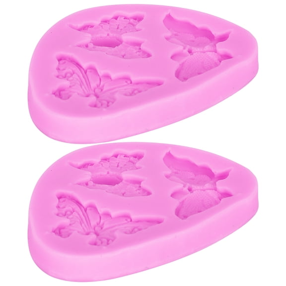 Riousery 2-Piece Pink Silicone Butterfly Lace Cake Mold, Non-Stick Baking Tool for Fondant, Chocolate, Candy, Butter Pies, and Handmade Soap Aromatherapy Plaster DIY (10 inches / 25.4 cm)