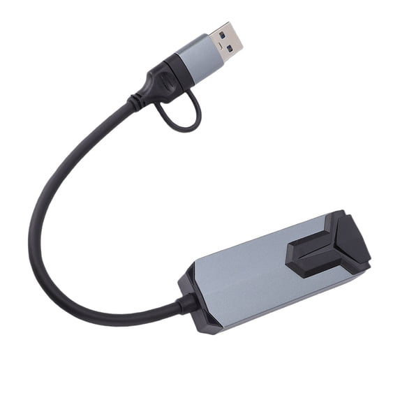 Riousery 2-in-1 USB C and USB A to Ethernet Adapter, 2.5Gbps RJ45 LAN Gigabit Network Dongle Compatible with Thunderbolt 4/5, Windows, Mac OS, iPad OS, Linux (5.51 inches / 14 cm)