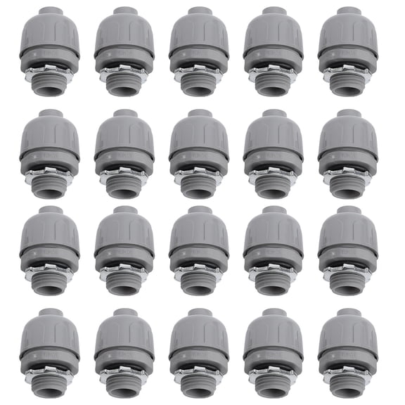 Riousery 20 Pcs Liquid Tight Conduit Connector 1/2 Inch NPT Nylon 6 Non Metallic Fittings for Home Outdoor PVC Flexible Tubing Tools, 9.45 inches / 24 cm