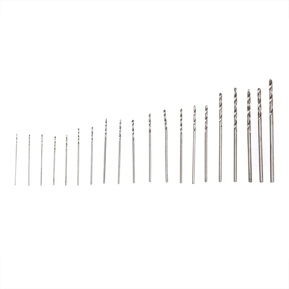 Riousery 20-Piece Mini HSS Twist Drill Bit Set, High Speed Steel Small Micro Drilling Kit with Straight Shank for Wood, Plastic, and Circuit Boards, Includes Storage Case