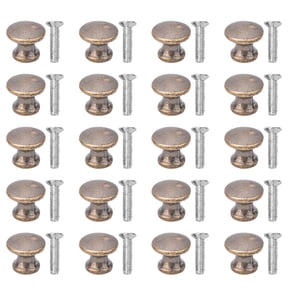 Riousery 20 Set Mini Mushroom Head Drawer Pulls (0.5 inch / 12.5 mm) Small Cabinet Jewelry Boxes Knobs Nipple Nail Hardware Hardware Knobs Green Bronze Alloy Dresser Pulls Wardrobe Handle Replacement