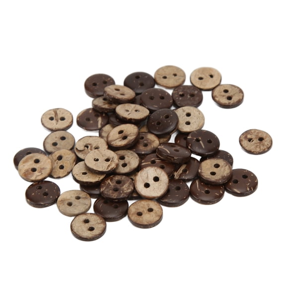 Riousery 200 Pcs Thick Coconut Shell Sewing Buttons 2 Holes Brown 11.5mm / 0.45 inches for Arts Crafts Clothing Installation Replacement DIY Projects Practical Novelty Fasteners